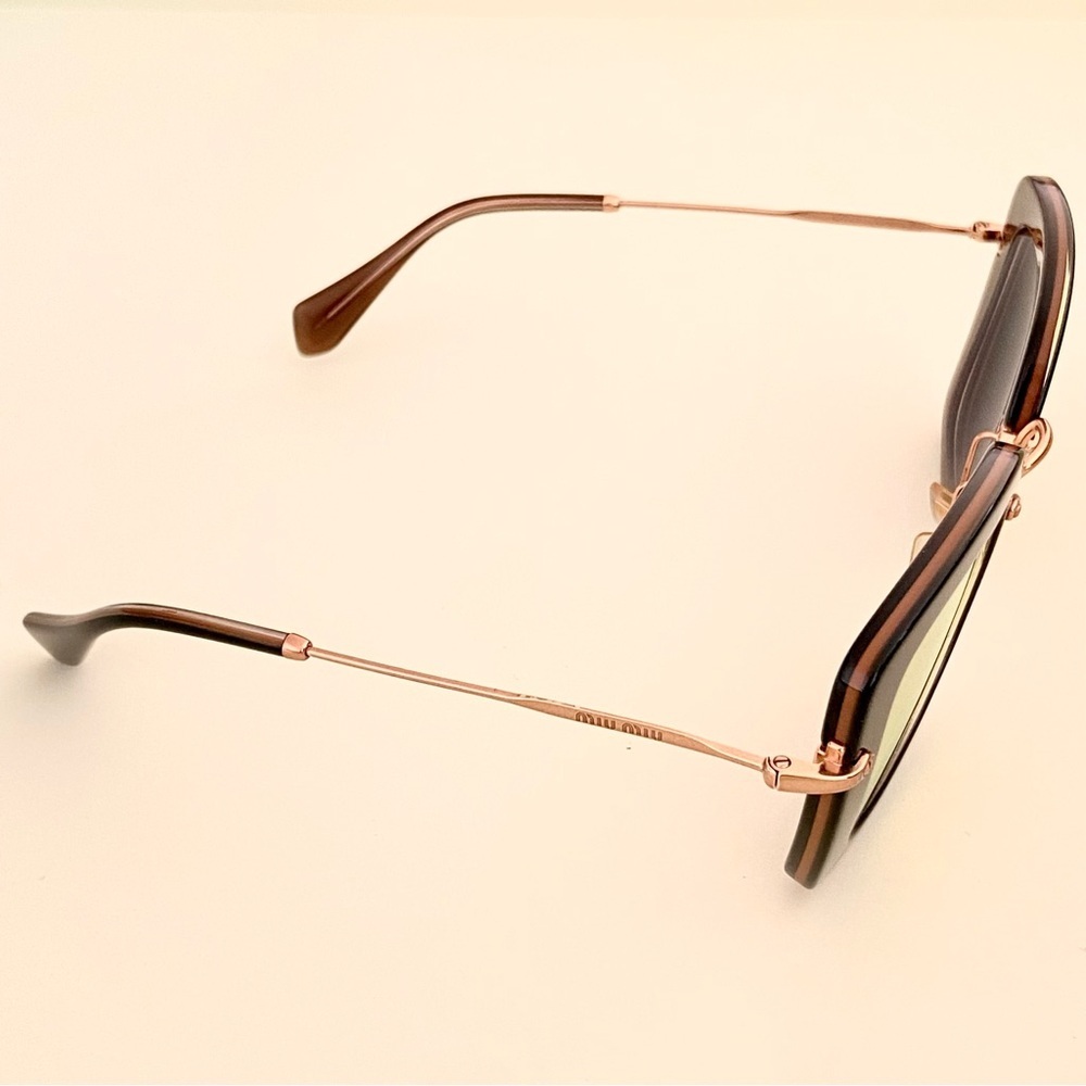 MIU MIU SMU07O KAY-0A7 Retro Sunglasses Black/ Gold - Picture 13 of 16